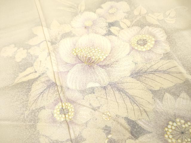 平和屋着物▼色留訪問着　手描き　花唐草文　金彩　正絹　逸品　DABJ7342fe
