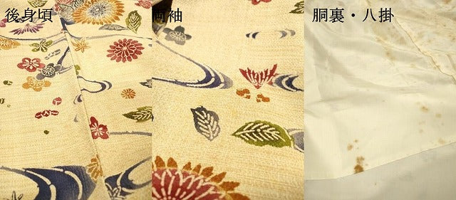 平和屋着物▼上質な小紋　型染　流水菊文　正絹　逸品　未使用　DABJ7345fe