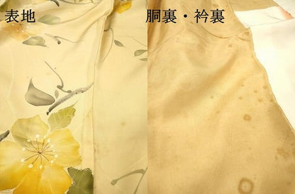 平和屋着物▼上質な小紋　地紋起こし　枝花文　正絹　逸品　DABJ7346fe