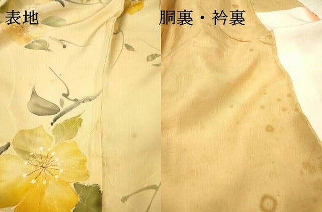 平和屋着物▼上質な小紋　地紋起こし　枝花文　正絹　逸品　DABJ7346fe