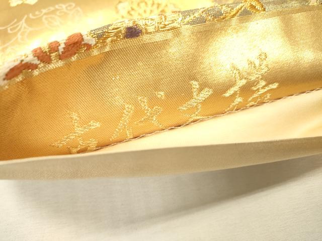 平和屋着物▼六通柄袋帯　唐織　古代文様　金糸　正絹　逸品　DABJ7358fe