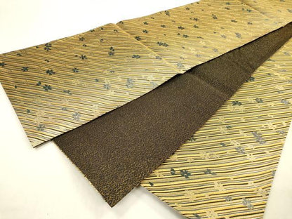 平和屋着物▼六通柄袋帯　舞桜　金銀糸　長尺　正絹　逸品　DABJ7364fe