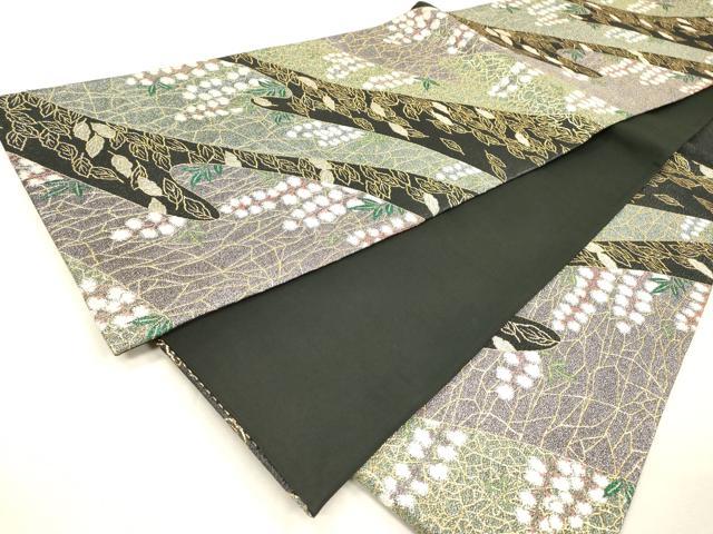 平和屋着物▼六通柄袋帯　道長藤花房文　金銀糸　正絹　逸品　DABJ7370fe