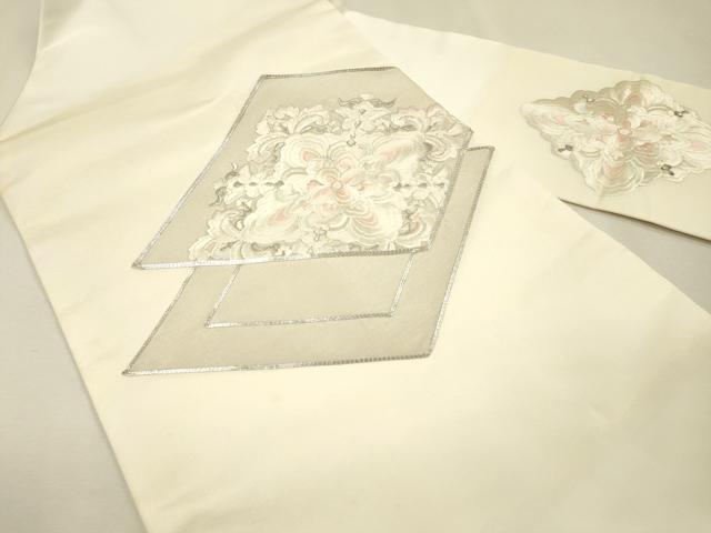 平和屋着物▼九寸名古屋帯　駒刺繍　総刺繍　正倉院花菱文　DABJ7401fe