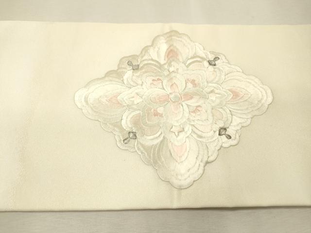 平和屋着物▼九寸名古屋帯　駒刺繍　総刺繍　正倉院花菱文　DABJ7401fe