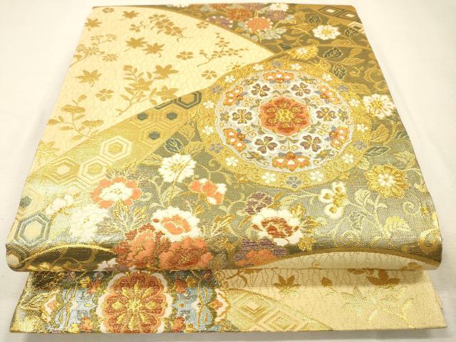 平和屋本店▼六通柄袋帯　新攘錦　本金箔二重　正絹　逸品　DABJ7435fe