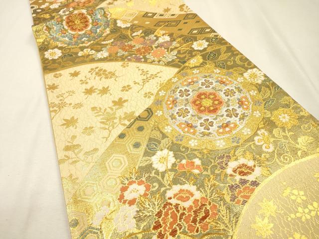 平和屋本店▼六通柄袋帯　新攘錦　本金箔二重　正絹　逸品　DABJ7435fe