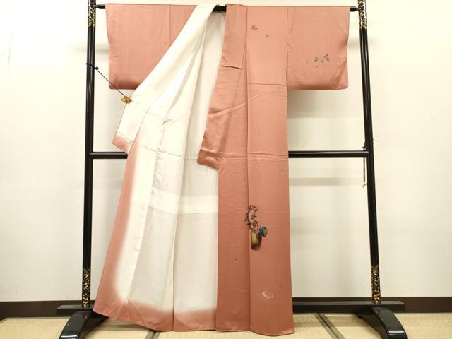 平和屋着物▼訪問着　刺繍　飾花文　正絹　逸品　DABJ7438fe