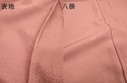 平和屋着物▼中国三大刺繍　スワトウ刺繍　汕頭刺繍　総刺繍　無地絵羽訪問着　洋花文　退紅色　正絹　逸品　未使用　DABJ7441fe