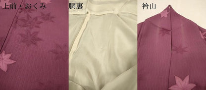 平和屋着物▼上質な小紋　地紋起こし　楓　正絹　逸品　DABJ7446fe