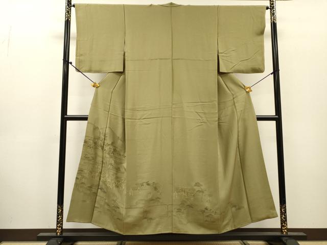 平和屋着物▼中国三大刺繍　スワトウ刺繍　汕頭刺繍　総刺繍　訪問着　人物風景　金糸　正絹　逸品　DABJ7449fe