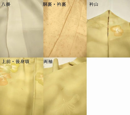 平和屋着物▼上質な小紋　草花　暈し染　正絹　逸品　DABJ7450fe