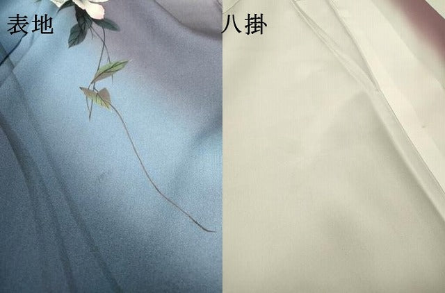 平和屋着物▼訪問着　手描き　枝花　暈し染　正絹　逸品　DABJ7451fe