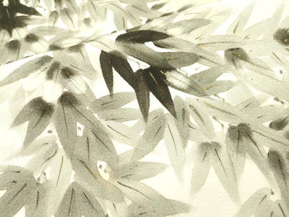平和屋着物▼訪問着　手描き　枝葉文　金彩　正絹　逸品　DABJ7456fe