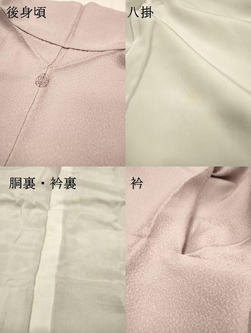 平和屋着物▼中国三大刺繍　スワトウ刺繍　汕頭刺繍　総刺繍　無地絵羽訪問着　雪輪花文　紅藤色　正絹　逸品　DABJ7459fe