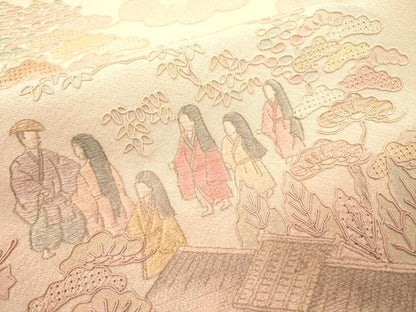 平和屋着物▼中国三大刺繍　スワトウ刺繍　汕頭刺繍　総刺繍　色留袖　室町絵巻　暈し染　金糸　正絹　逸品　DABJ7461fe