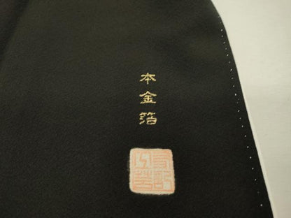 平和屋着物●豪華黒留袖　平安風景　友記本金箔　正絹　逸品　DABJ7468fe