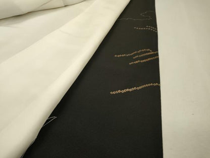 平和屋着物●京友禅作家　元橋宏太郎　黒留袖　風景花松文　金彩　正絹　逸品　DABJ7473fe
