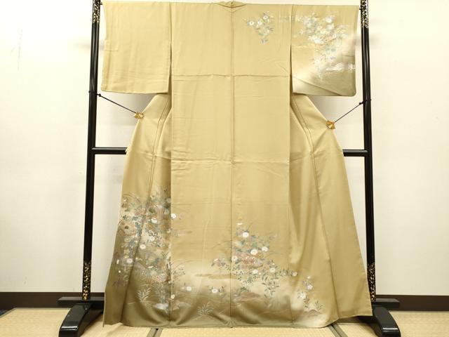 平和屋着物▼訪問着　螺鈿　文箱花文　金銀彩　正絹　逸品　DABJ7474fe