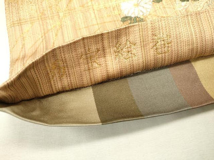 平和屋本店▼西陣　三上織物謹製　両面　六通柄袋帯　唐織　秀宝絵巻　本金箔　証紙付き　正絹　逸品　DABJ7487fe