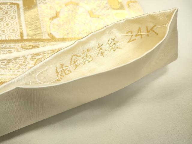 平和屋本店▼六通柄　本袋帯　風景文　純金箔24K　正絹　逸品　DABJ7491fe