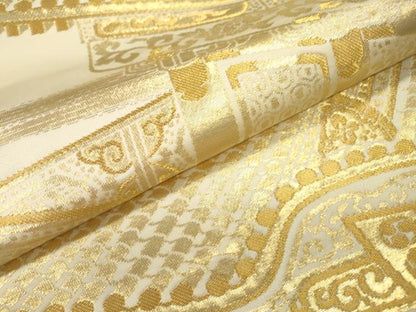 平和屋本店▼六通柄　本袋帯　風景文　純金箔24K　正絹　逸品　DABJ7491fe