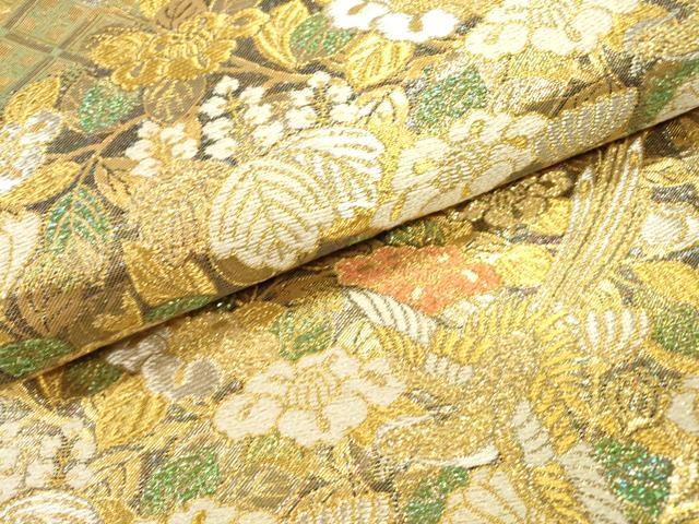 平和屋本店▼両面　六通柄袋帯　鳳凰桐花文　本金箔　正絹　逸品　DABJ7500fe