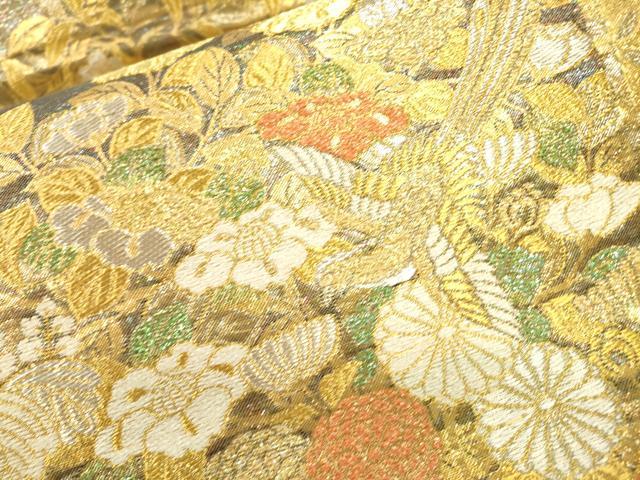 平和屋本店▼両面　六通柄袋帯　鳳凰桐花文　本金箔　正絹　逸品　DABJ7500fe