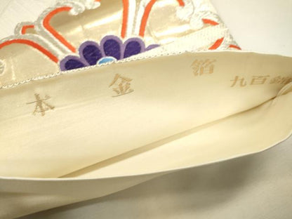 平和屋本店▼六通柄袋帯　唐織　九百錦　舞花　本金箔　正絹　逸品　DABJ7501fe