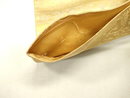 平和屋本店▼六通柄袋帯　横段花唐草文　本金箔　正絹　逸品　DABJ7505fe