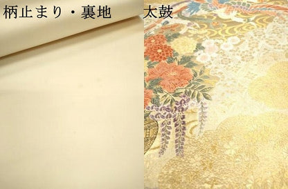 平和屋本店▼六通柄袋帯　唐織　鳳凰飾花文　本金箔　正絹　逸品　DABJ7506fe