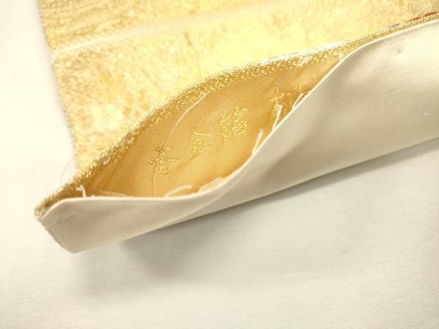 平和屋本店▼六通柄袋帯　唐織　鳳凰飾花文　本金箔　正絹　逸品　DABJ7506fe