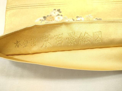 平和屋本店●太鼓柄袋帯　京百景絵図　金泥箔　本金箔　正絹　逸品　DABJ7510fe