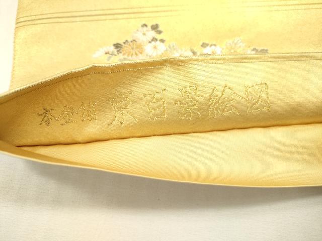 平和屋本店●太鼓柄袋帯　京百景絵図　金泥箔　本金箔　正絹　逸品　DABJ7510fe