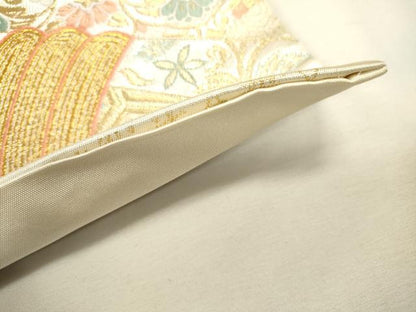 平和屋本店▼六通柄袋帯　唐織　束ね熨斗正倉院花文　本金箔　正絹　逸品　DABJ7514fe