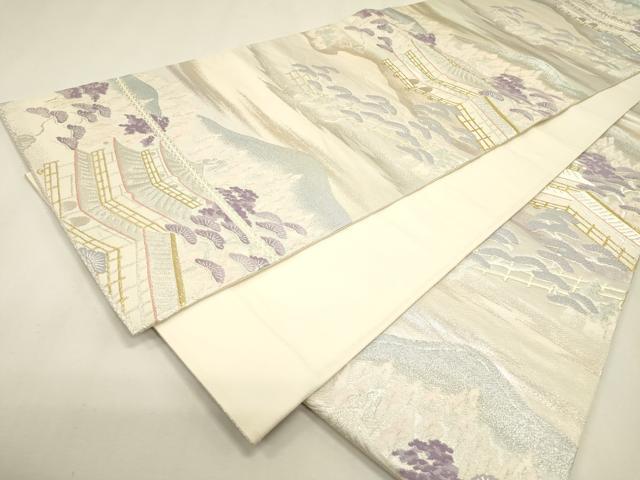 平和屋本店▼六通柄袋帯　金閣寺　本金二重箔　正絹　逸品　DABJ7516fe