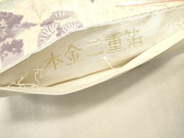 平和屋本店▼六通柄袋帯　金閣寺　本金二重箔　正絹　逸品　DABJ7516fe