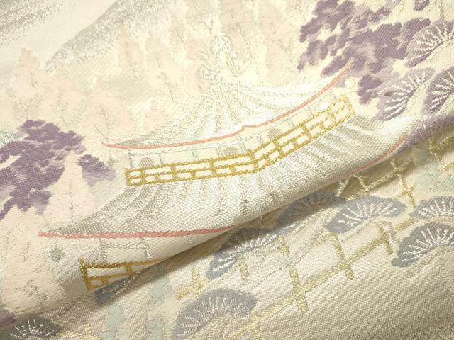 平和屋本店▼六通柄袋帯　金閣寺　本金二重箔　正絹　逸品　DABJ7516fe