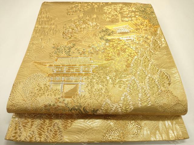 平和屋本店▼六通柄袋帯　洛中洛外　高雄　本金箔　正絹　逸品　DABJ7518fe