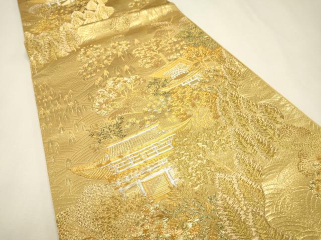 平和屋本店▼六通柄袋帯　洛中洛外　高雄　本金箔　正絹　逸品　DABJ7518fe
