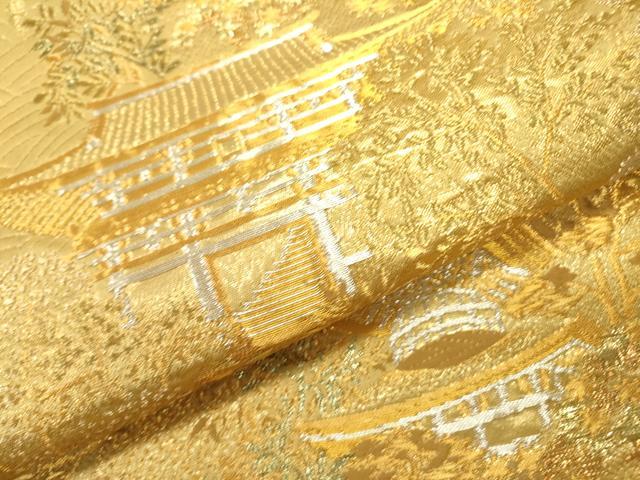 平和屋本店▼六通柄袋帯　洛中洛外　高雄　本金箔　正絹　逸品　DABJ7518fe