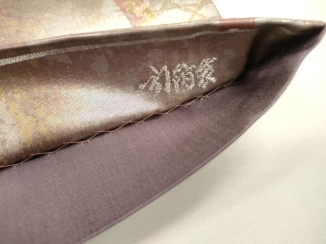 平和屋本店▼六通柄袋帯　唐織　熨斗花文　本金鏤箔　引箔　正絹　逸品　DABJ7520fe