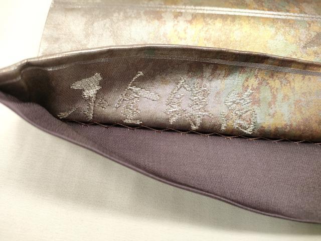 平和屋本店▼六通柄袋帯　唐織　熨斗花文　本金鏤箔　引箔　正絹　逸品　DABJ7520fe