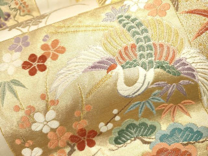平和屋本店▼六通柄袋帯　能衣慶長の調　本金箔　三越扱い　正絹　逸品　DABJ7522fe