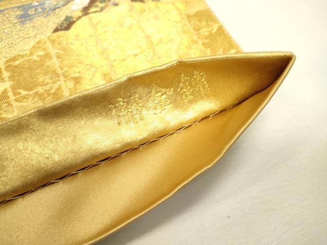 平和屋本店●西陣　長嶋成織物　ながしま帯　六通柄袋帯　足利の華　瀞金錦　本金箔　証紙・証明書・共箱付き　正絹　逸品　DABJ7524fe