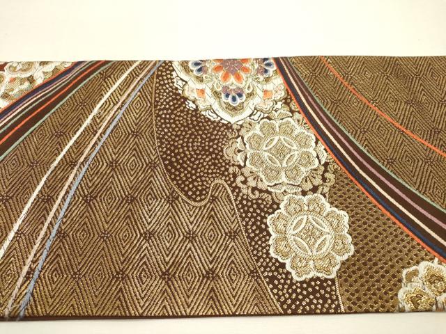 平和屋着物▼創作　六通柄袋帯　唐織　糸織錦　正倉院　純金箔　正絹　逸品　DABJ7526fe