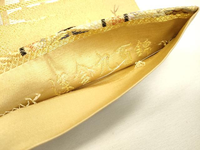 平和屋着物▼六通柄袋帯　御苑都之花　漆金九百錦　正絹　逸品　DABJ7527fe