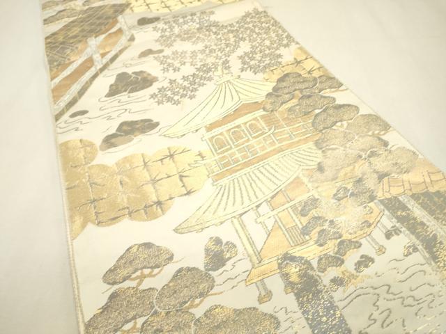 平和屋着物▼六通柄袋帯　金閣　正絹　逸品　DABJ7530fe