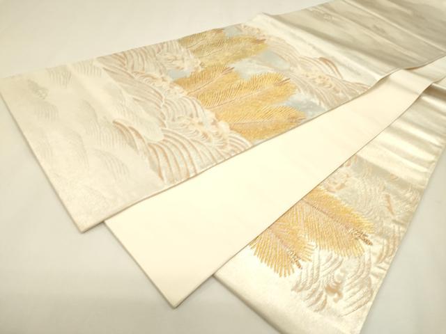 平和屋着物▼六通柄袋帯　寿松映文　都銘金錦　正絹　逸品　DABJ7537fe