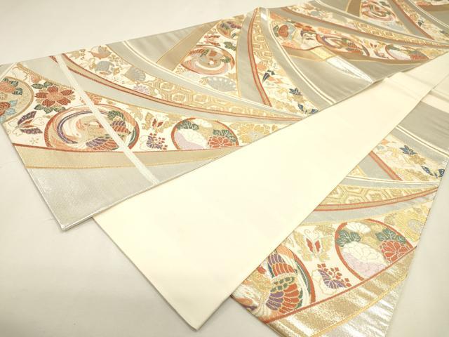 平和屋本店▼六通柄袋帯　唐織　吉祥鳳凰花文　弐拾四金二重織　正絹　逸品　未使用　DABJ7550fe